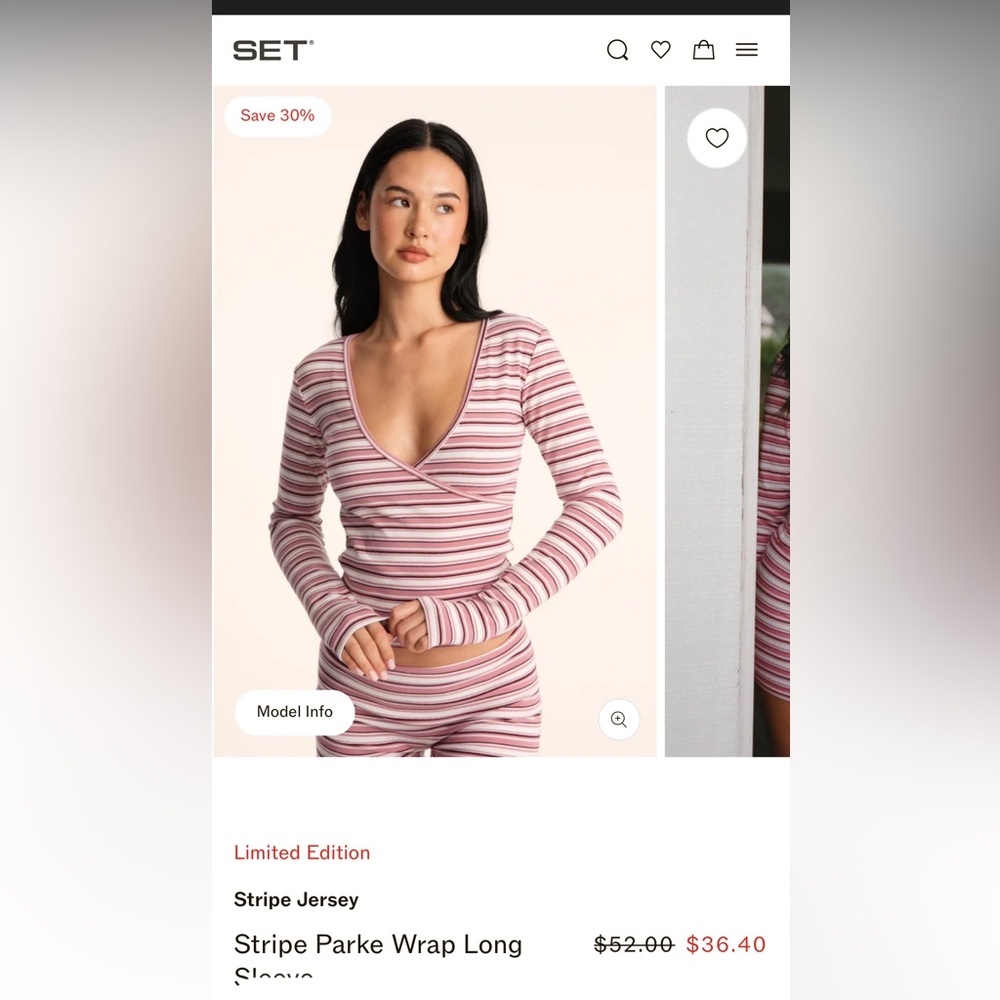 In search of Parke x set active wrap top and shorts set